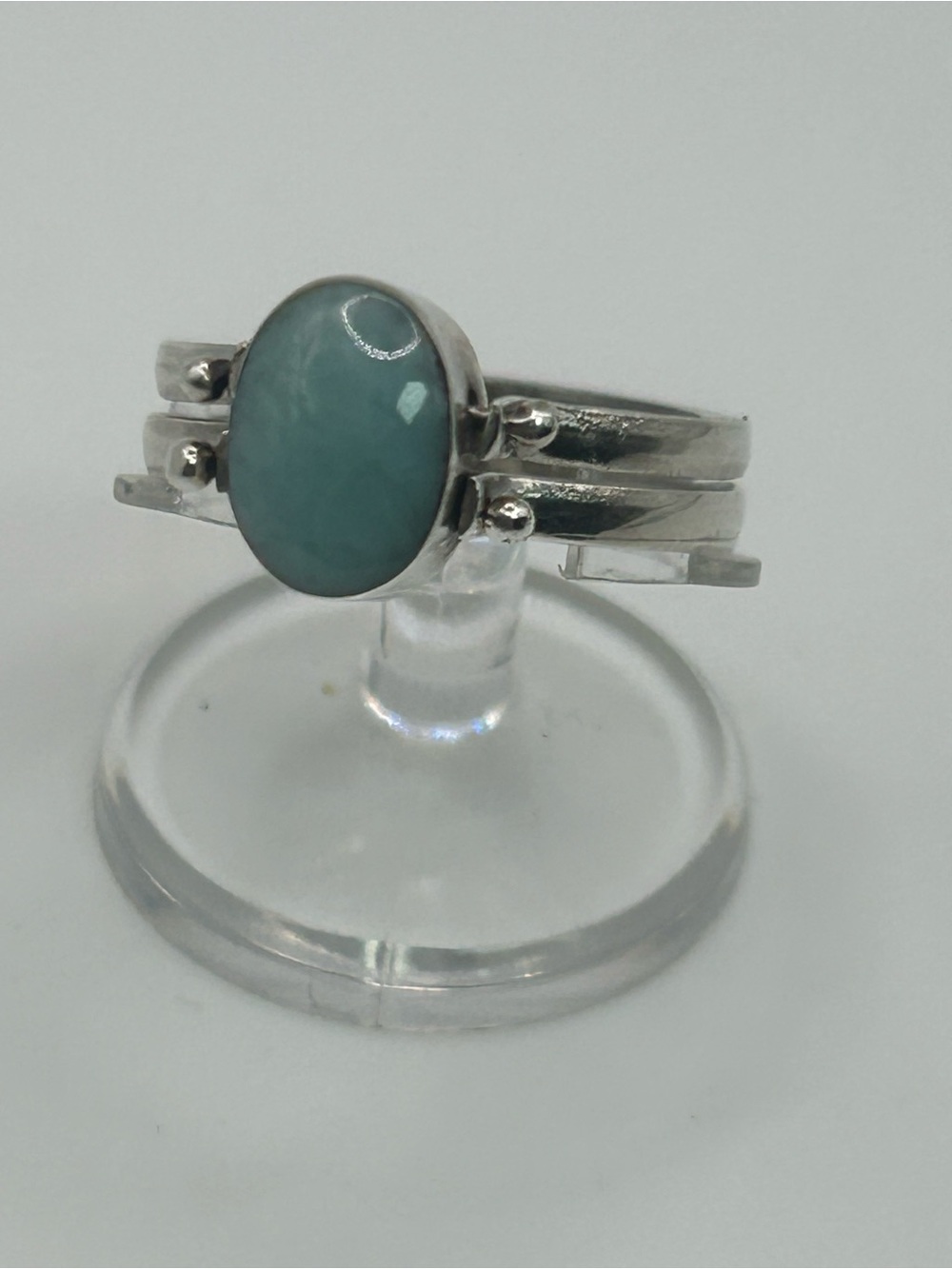 #110218-100526 925 sterling silver larima and tourmaline double sided ring